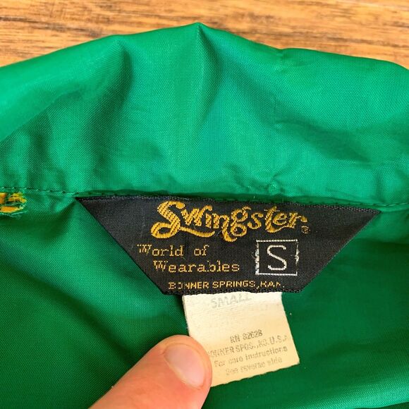 Swingster Trojan Seed Vintage Farming Nylon Button Up Coach Jacket Small - Picture 6 of 7